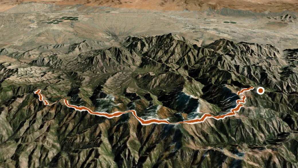 3-D terrain view of Crest