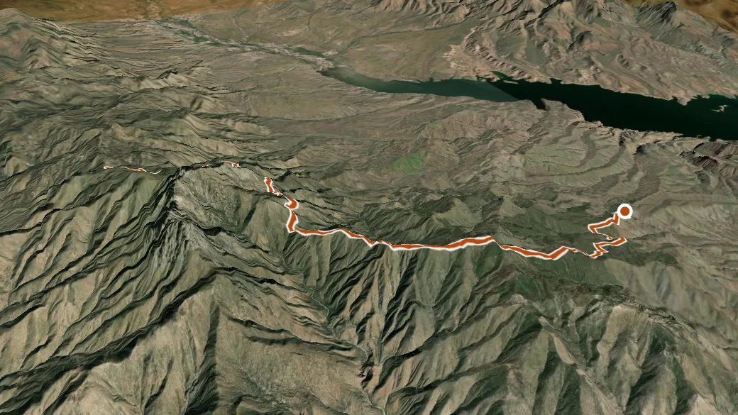 3-D terrain view of Four Peaks