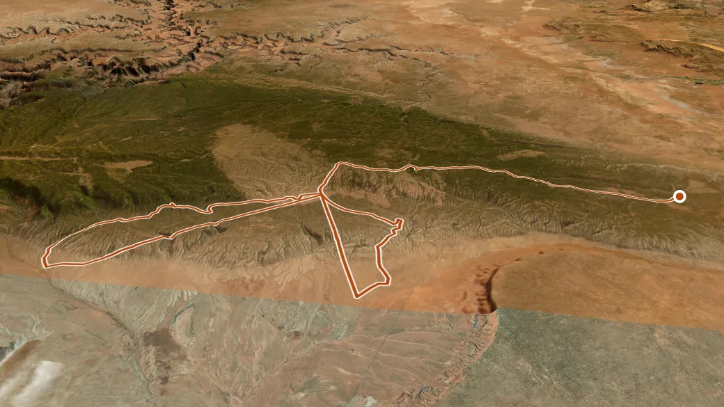 3-D terrain view of Great Western Trail