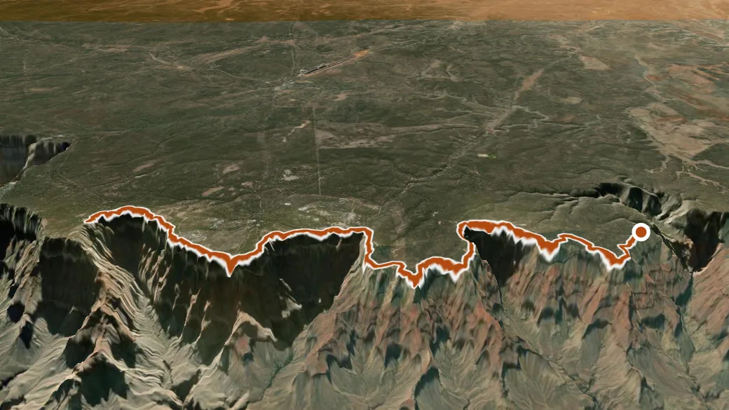 3-D terrain view of Rim