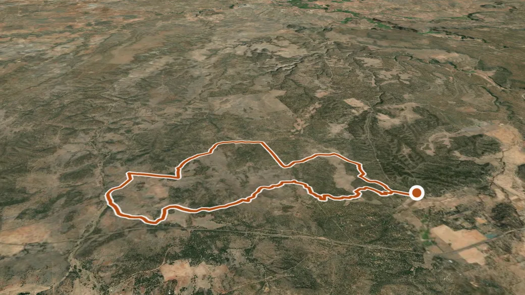 3-D terrain view of Ghost Of The Coyote