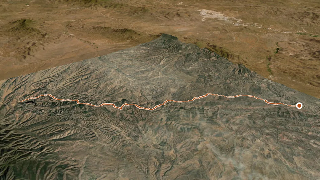 3-D terrain view of Arizona Trail Canelo Hills