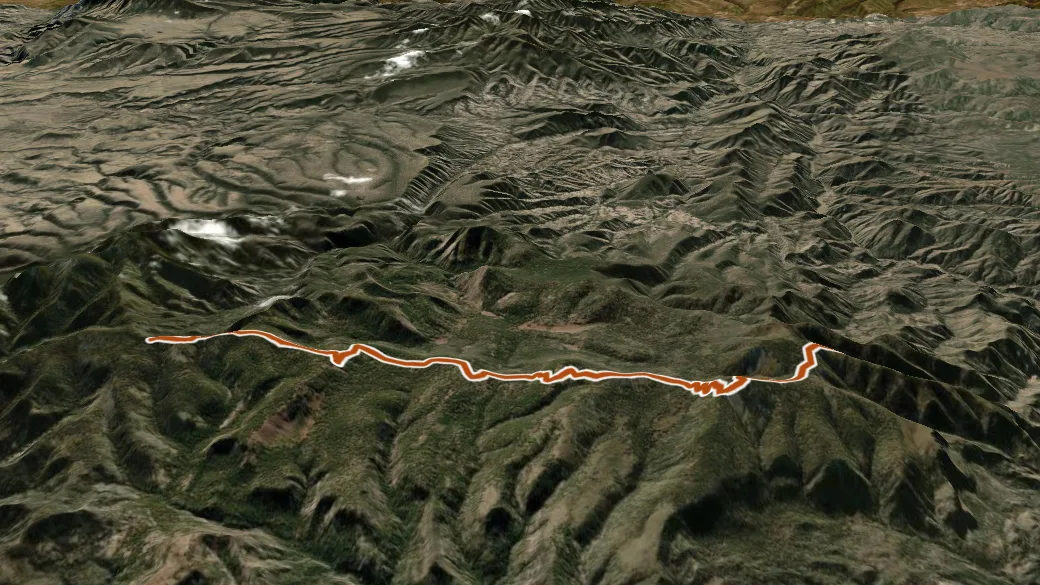 3-D terrain view of Ws Lake