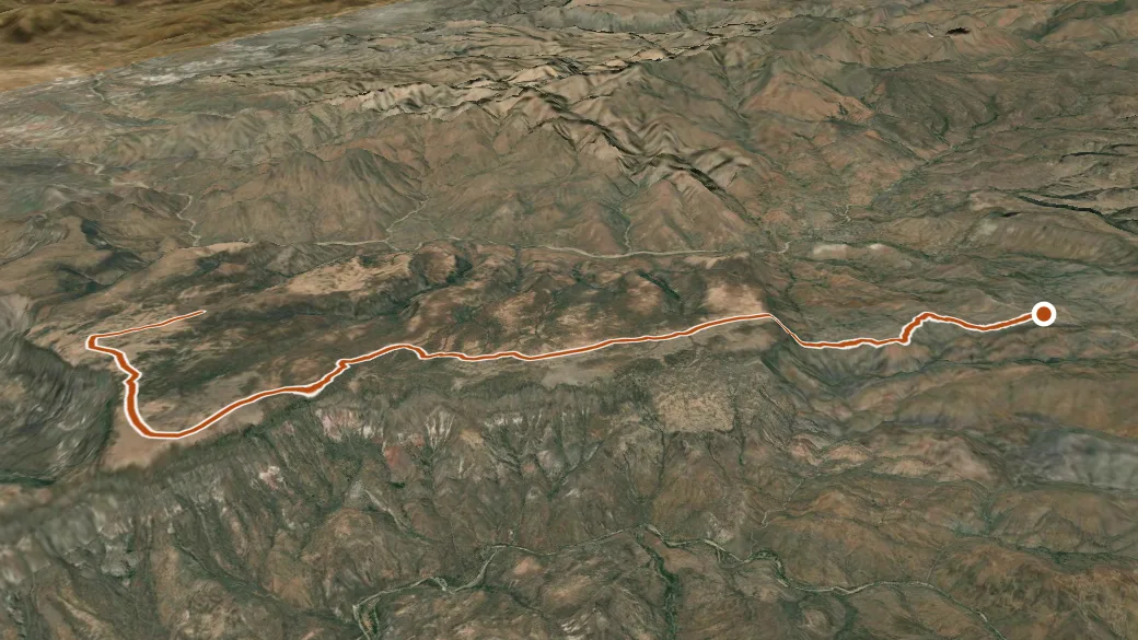 3-D terrain view of New River Mesa Trail MT-17