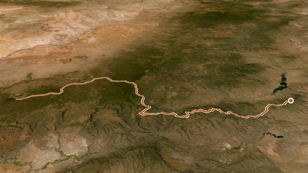 3-D terrain view of Arizona National Scenic Trail