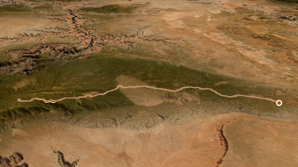 3-D terrain view of Arizona Trail