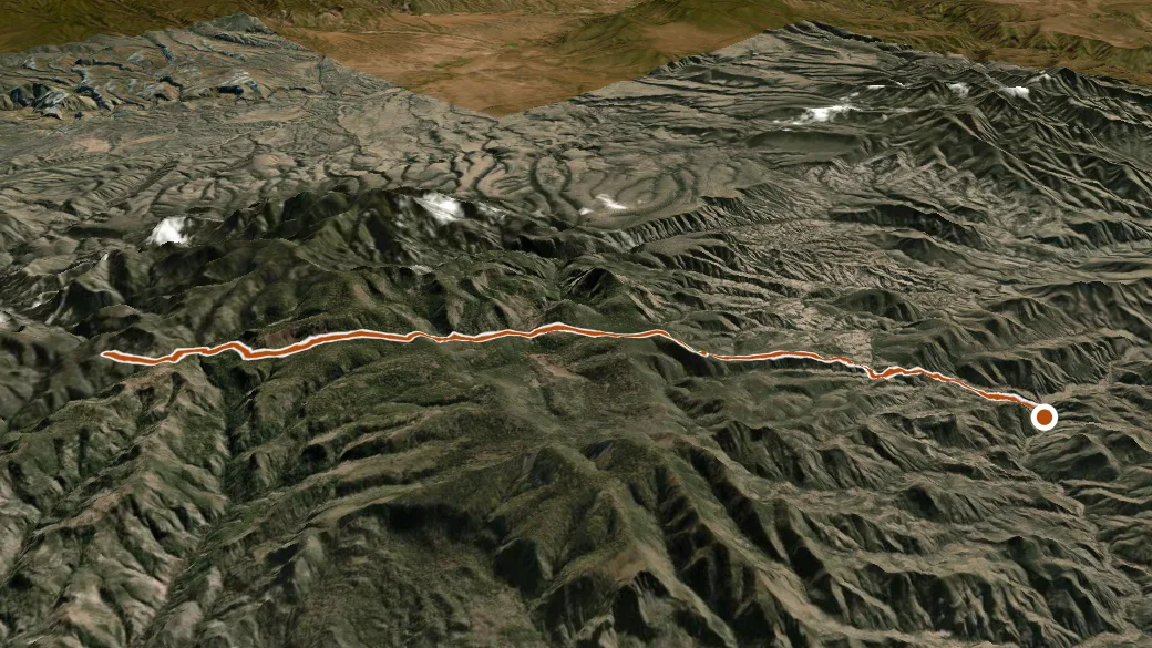 3-D terrain view of Cow Flat