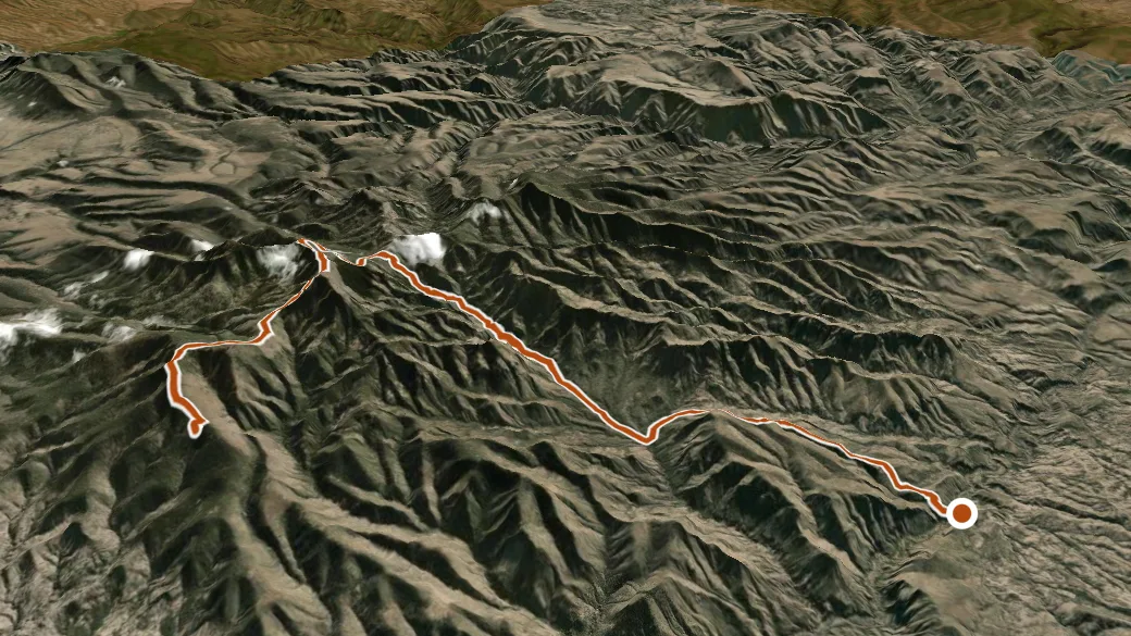 3-D terrain view of Horse Canyon