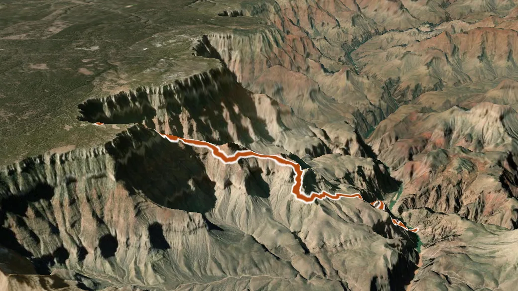 3-D terrain view of South Kaibab