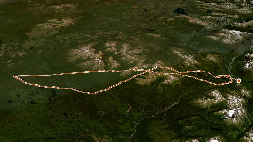3-D terrain view of Alexander Mackenzie Trail