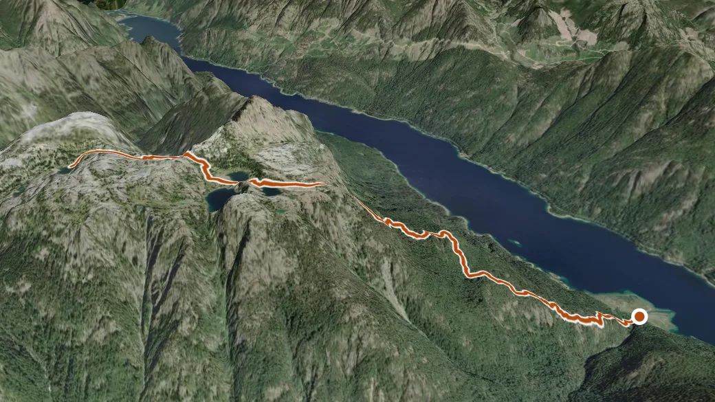 3-D terrain view of Marble Meadows Trail