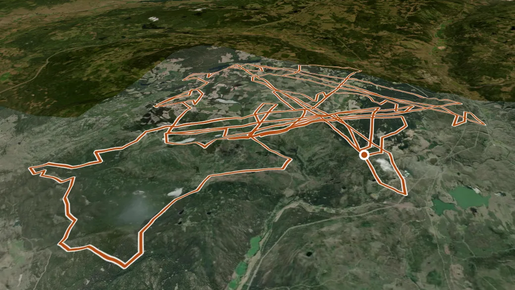 3-D terrain view of Face Paska ORV