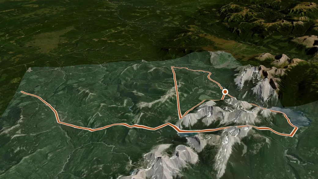 3-D terrain view of Wapiti Trail