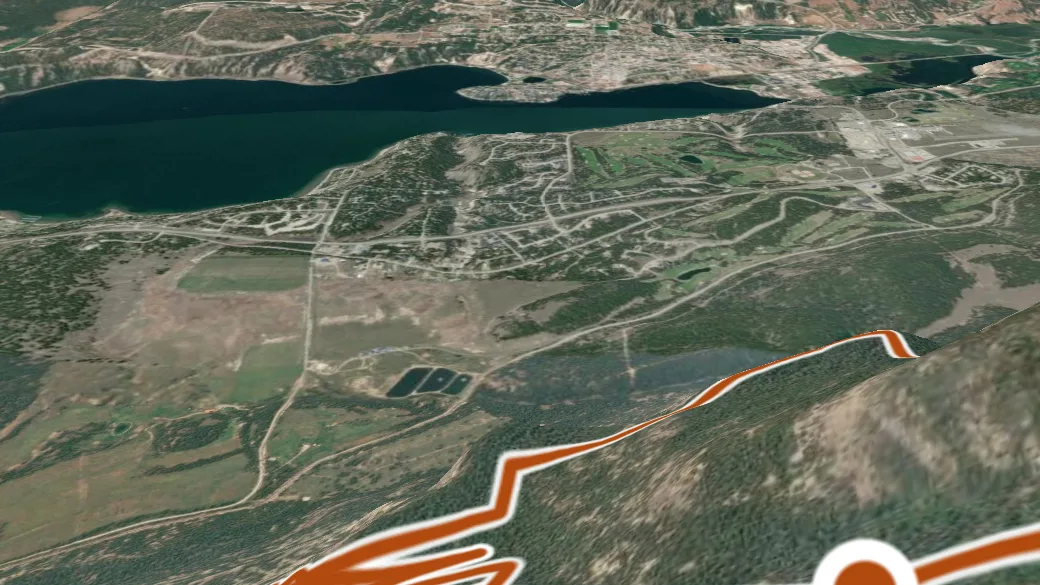 3-D terrain view of Swansea Mountain Bike