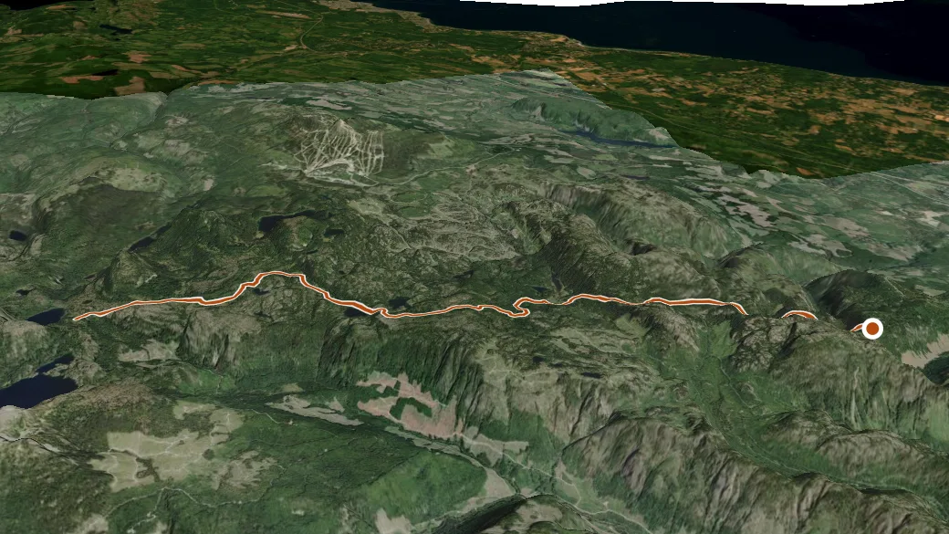 3-D terrain view of Plateau Trail