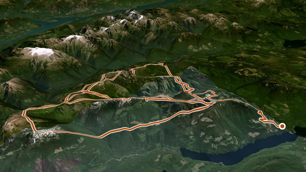 3-D terrain view of Tsuius and Mabel Range