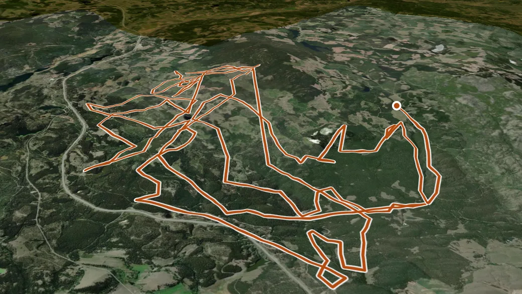 3-D terrain view of Chuwhels-Inks ORV Trails