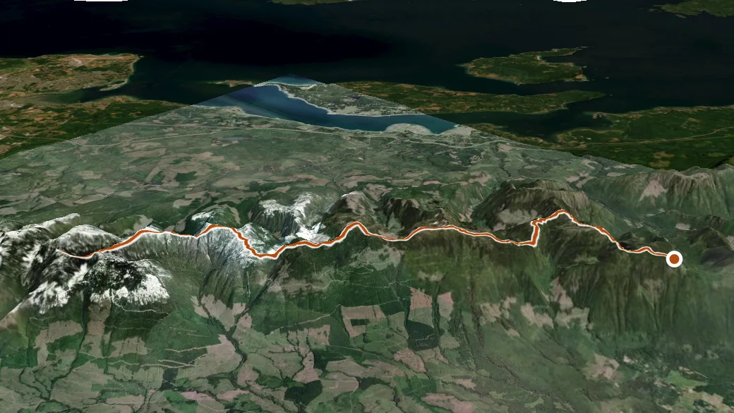 3-D terrain view of Beaufort Crest Trail