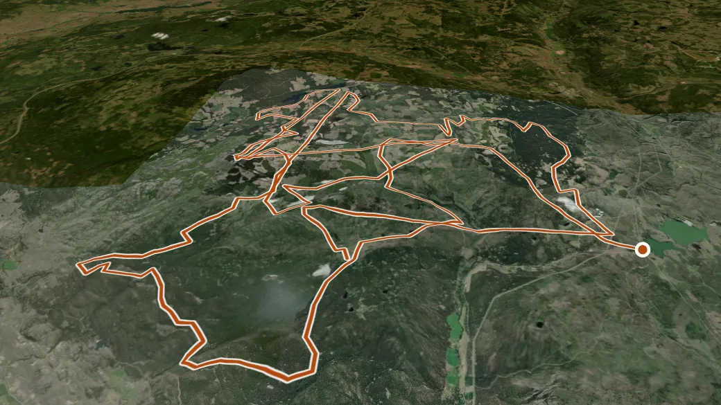 3-D terrain view of Rim Trail