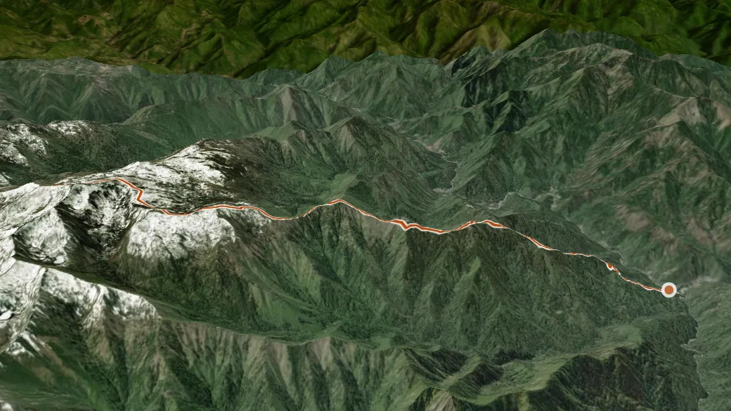 3-D terrain view of Portuguese Trail