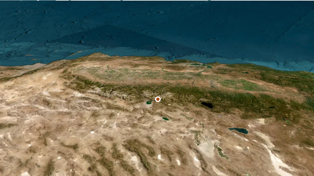 3-D terrain view of Green Creek