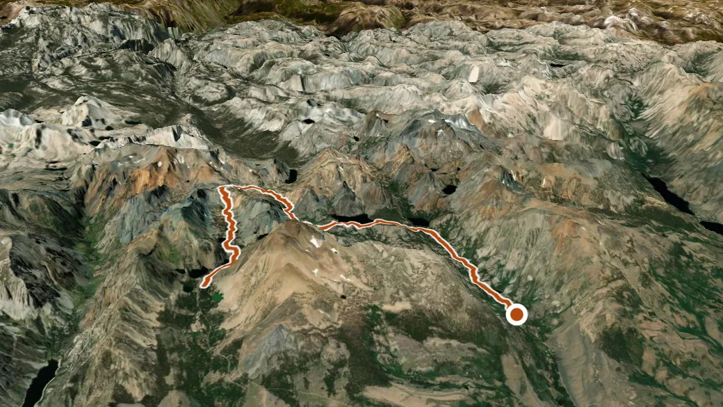 3-D terrain view of Green Creek Trail