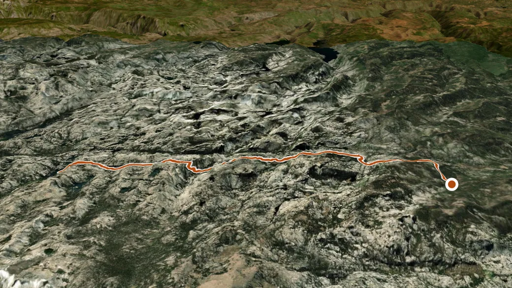 3-D terrain view of Crabtree