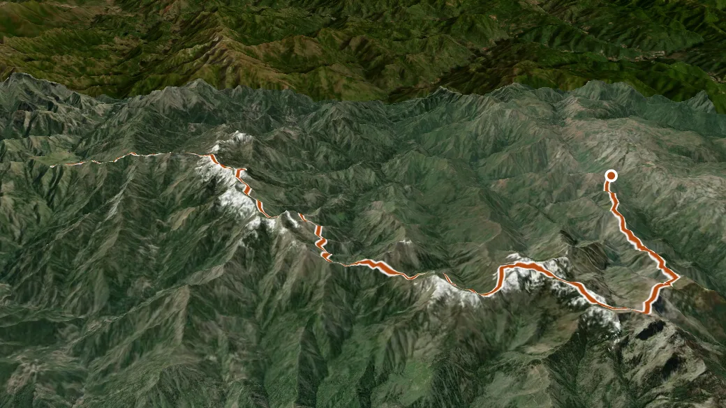 3-D terrain view of Salmon Summit