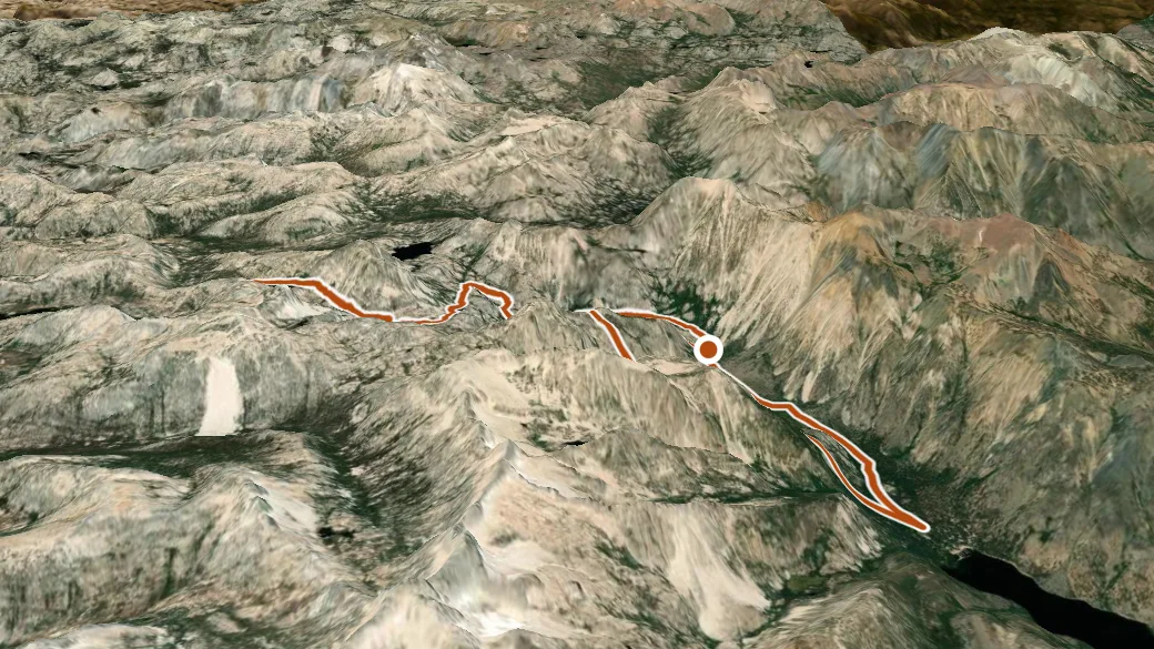 3-D terrain view of Robinson Creek