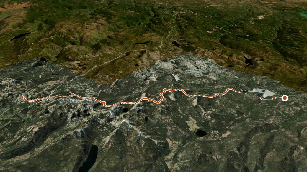 3-D terrain view of Pacific Crest Trl