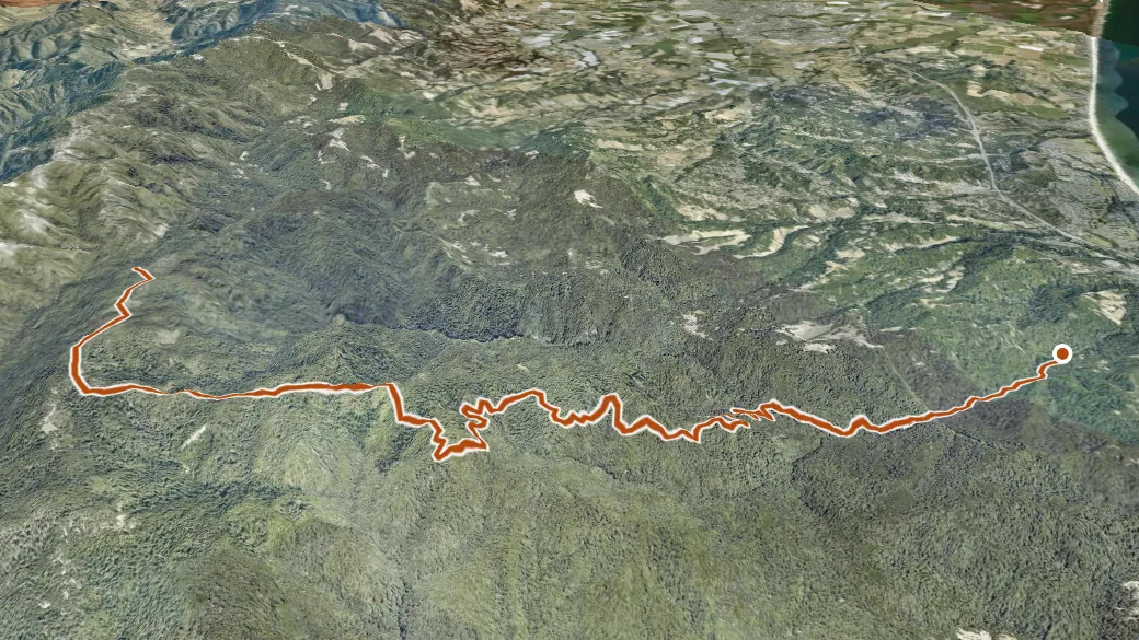 3-D terrain view of Aptos Creek Fire Rd