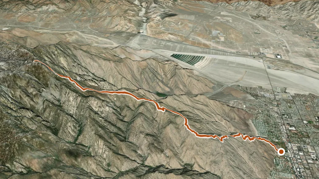 3-D terrain view of Skyline Trail