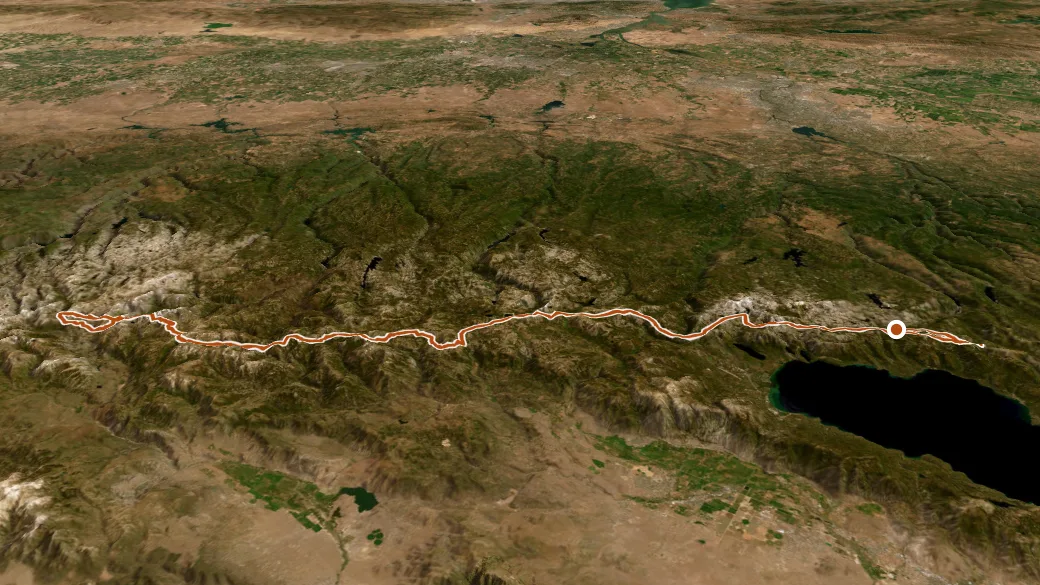 3-D terrain view of NST - Pacific Crest