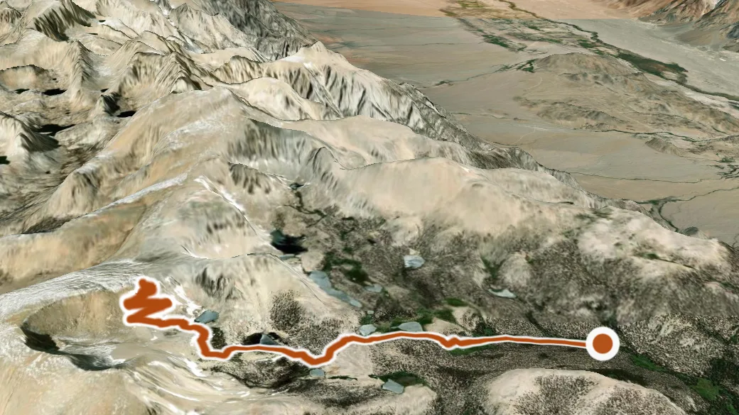 3-D terrain view of New Army Pass