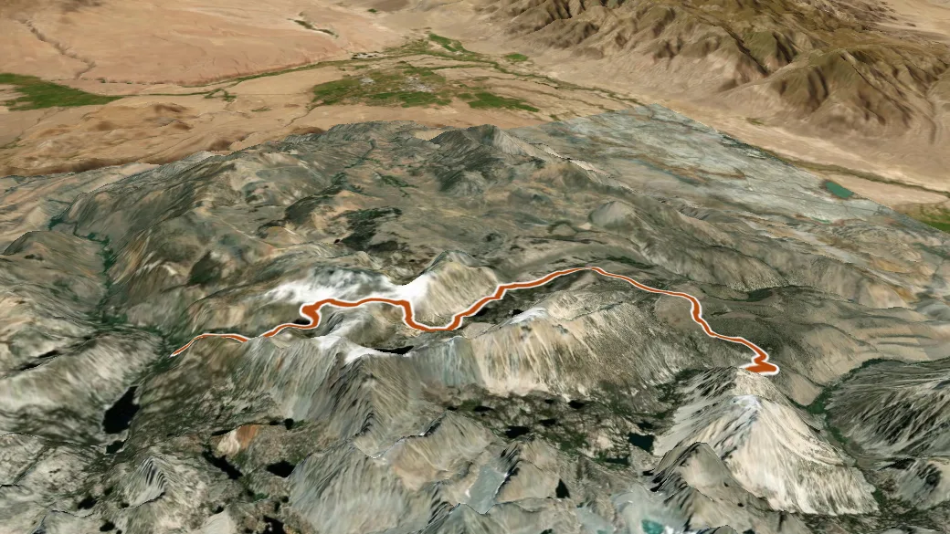 3-D terrain view of Baker Summit