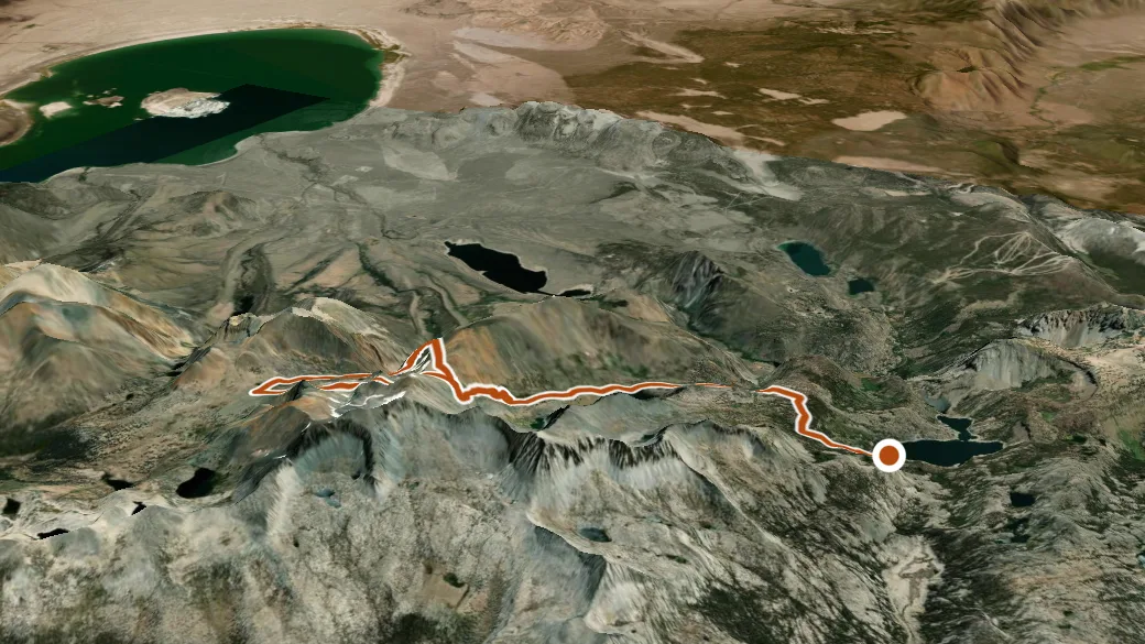3-D terrain view of Alger Lakes