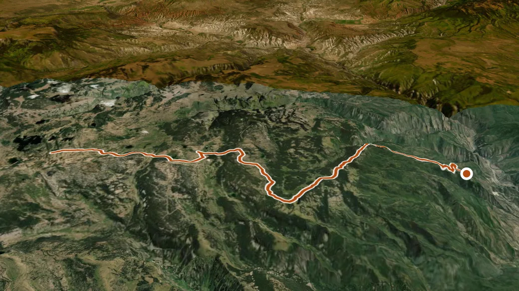 3-D terrain view of Transfer Trail