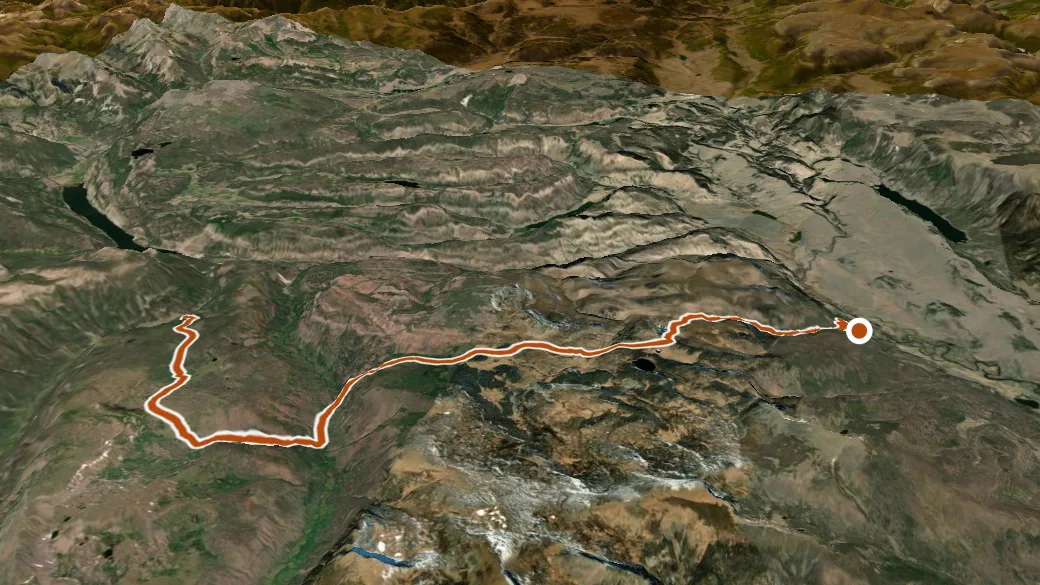 3-D terrain view of Fern Creek Trail