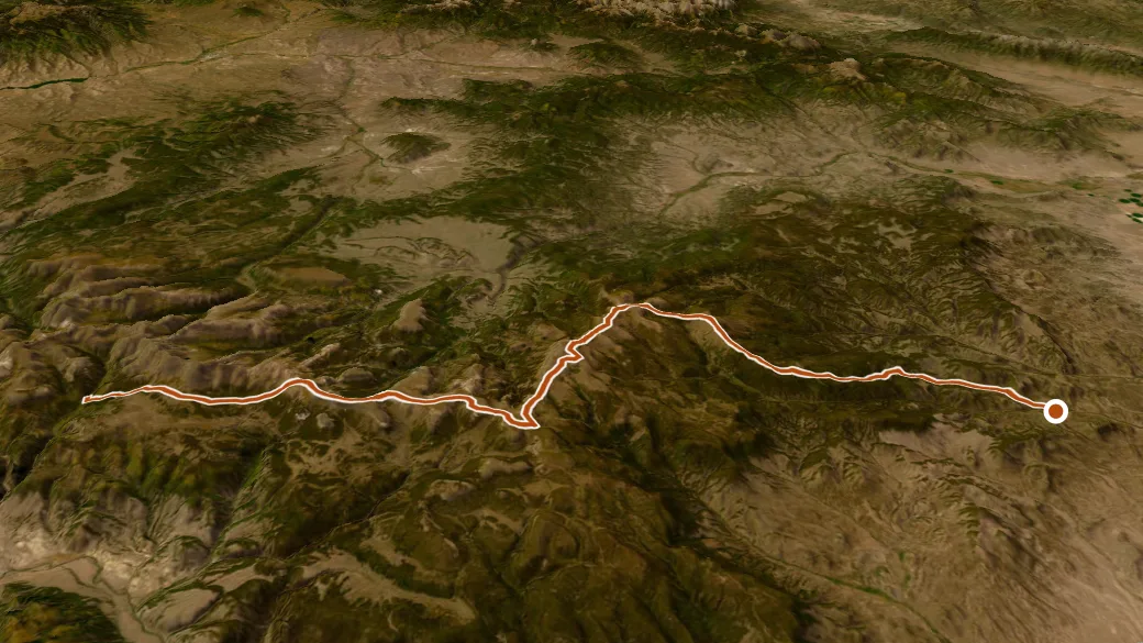 3-D terrain view of La Garita Stock Driveway Trail