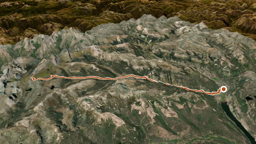 3-D terrain view of Ute Creek Trail