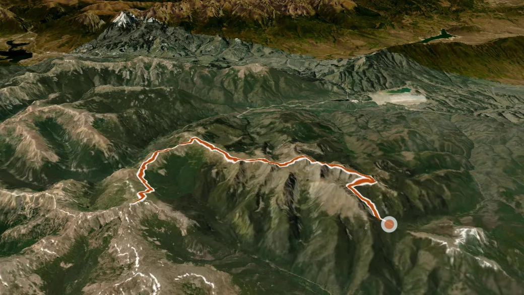 3-D terrain view of St. Louis Divide Trail