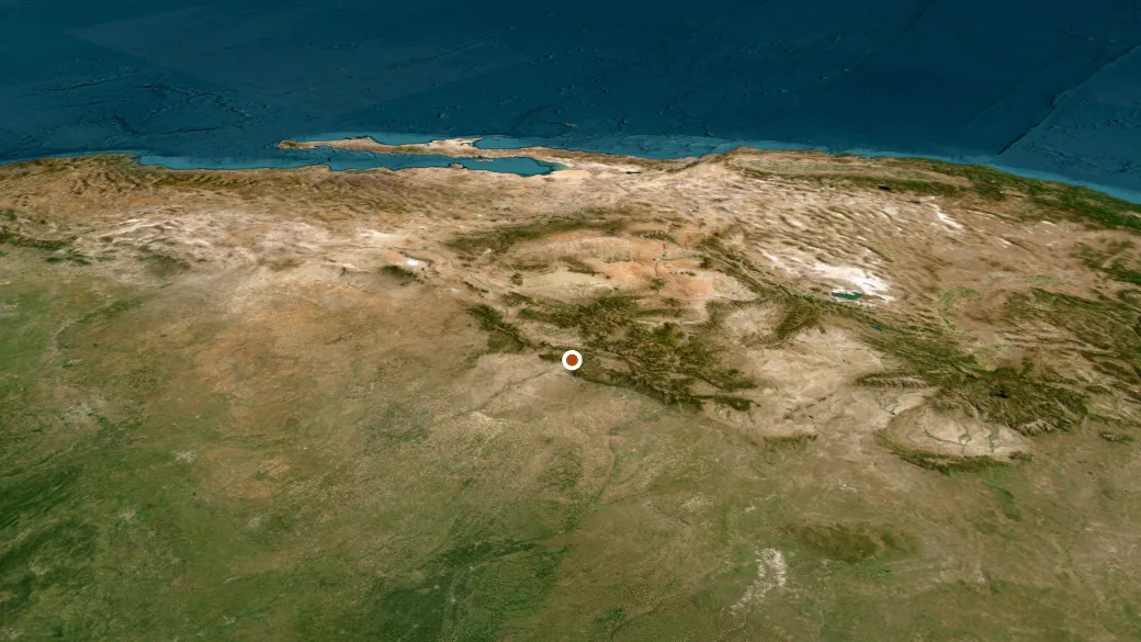 3-D terrain view of Tanner Peak Trail