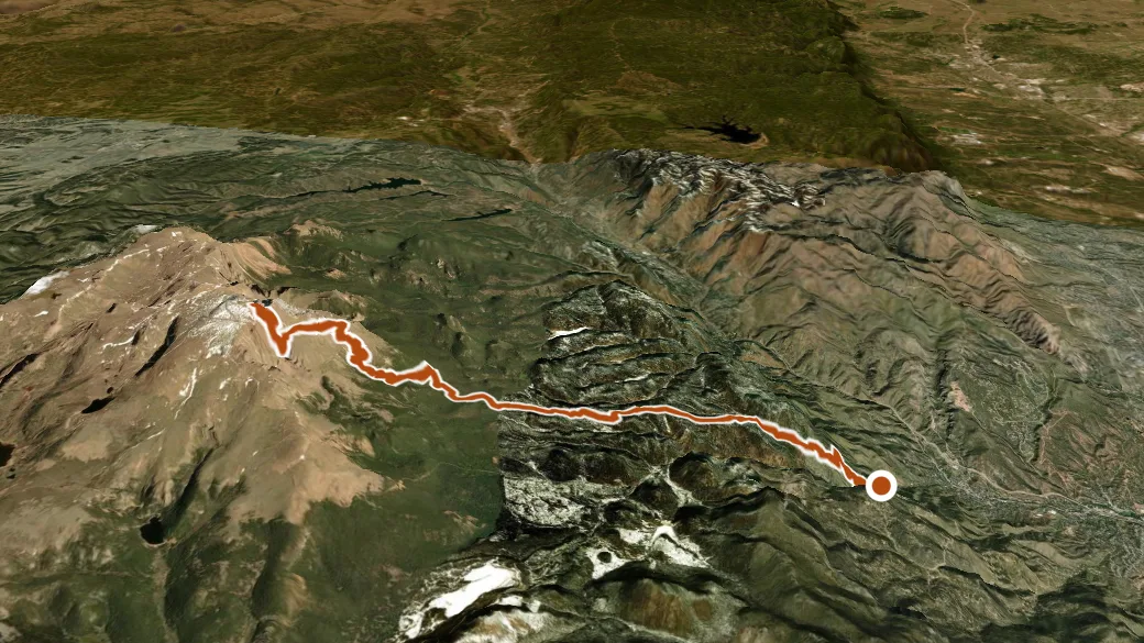 3-D terrain view of Barr Trail