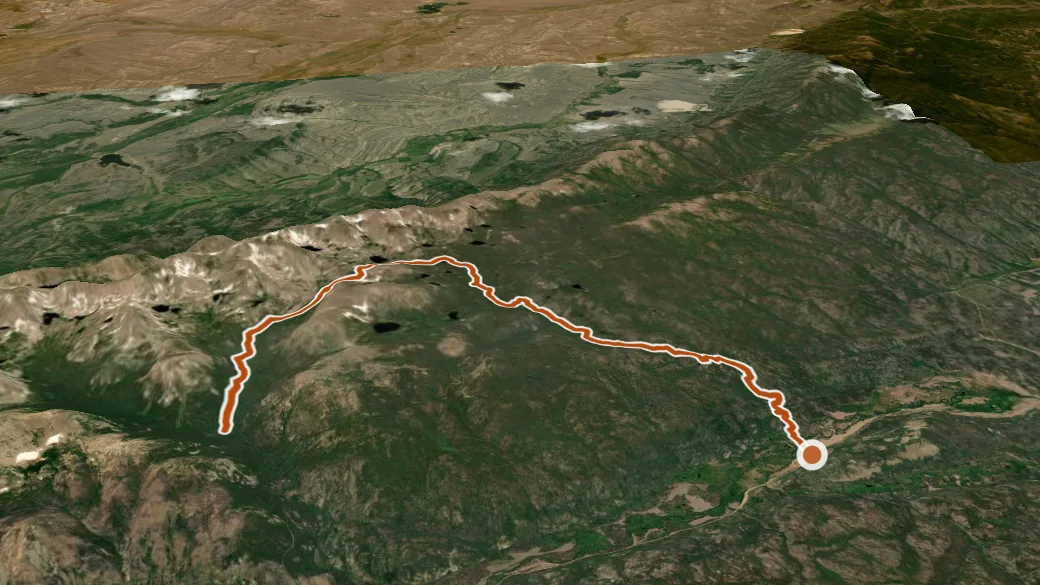 3-D terrain view of Rawah Trail