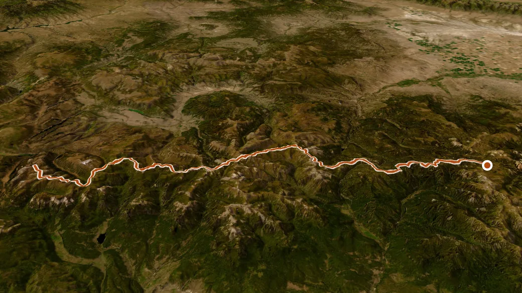 3-D terrain view of Continental Divide Trail