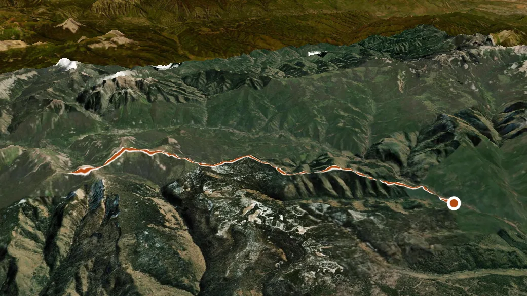 3-D terrain view of Calico South Trail