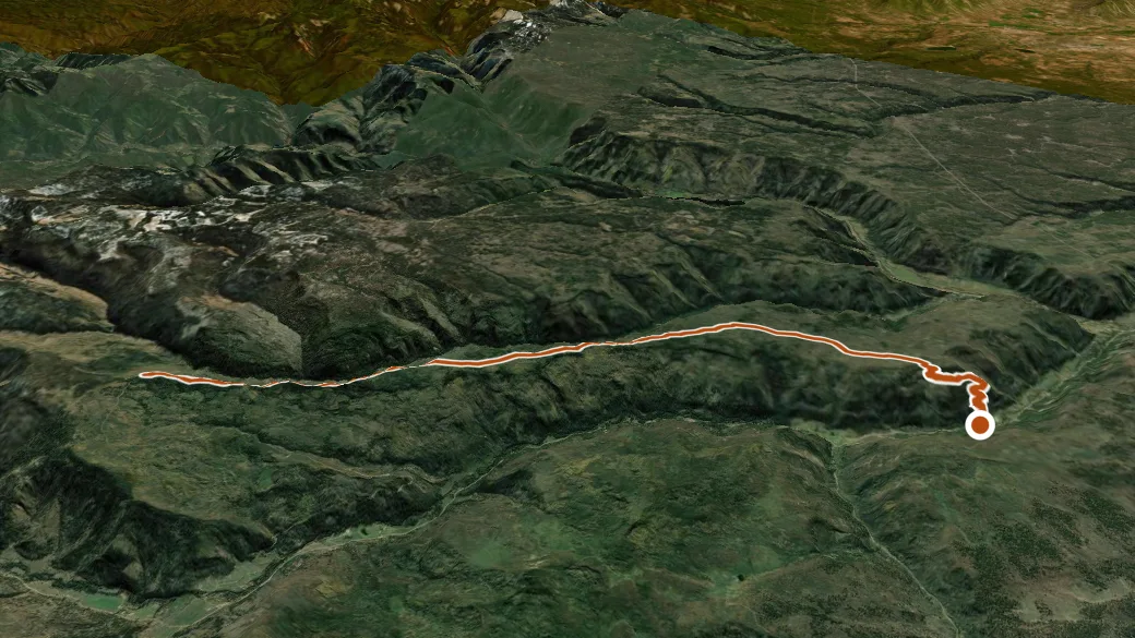 3-D terrain view of Stoner Mesa Trail