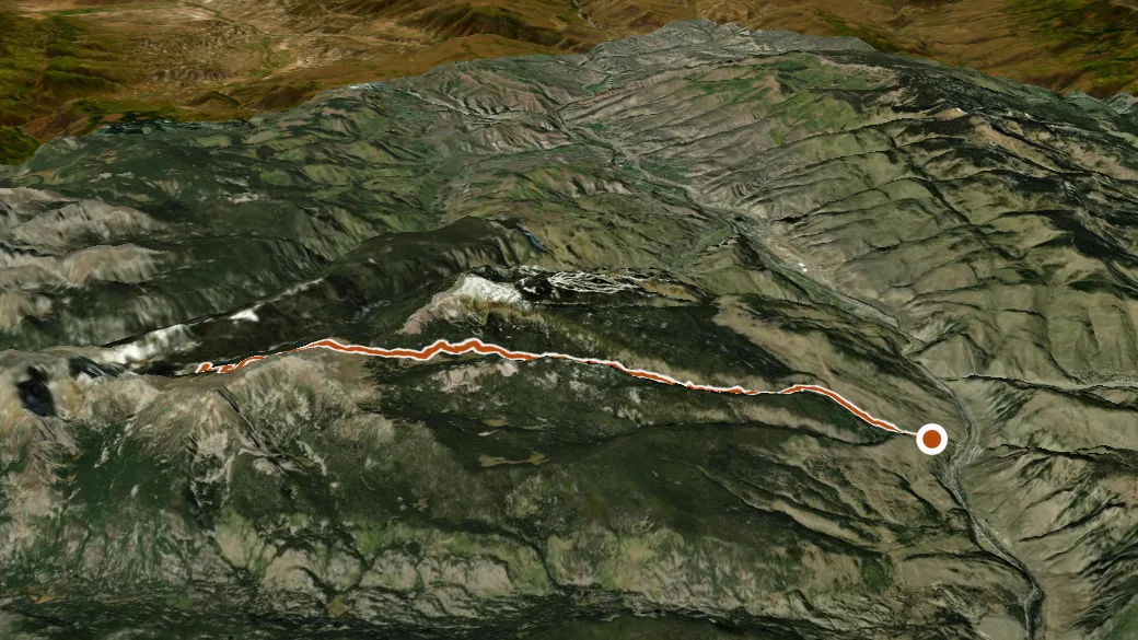 3-D terrain view of West Grouse Creek Trail