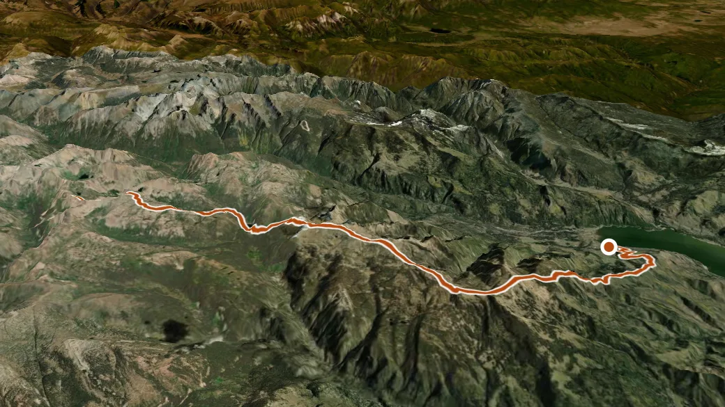 3-D terrain view of Endlich Mesa Trail
