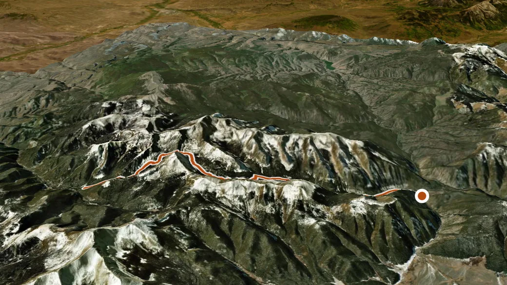3-D terrain view of South Lottis Trail